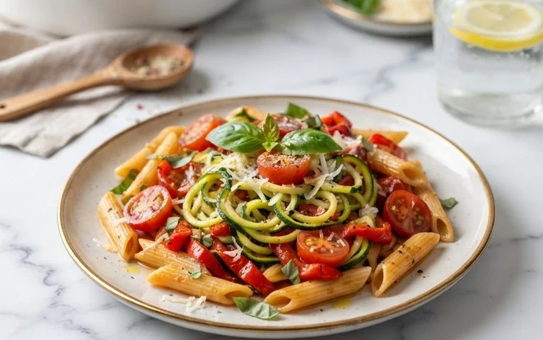 Healthy Tomato Zucchini Pasta
