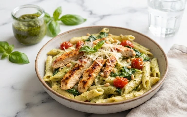 Creamy Chicken Pesto Pasta
