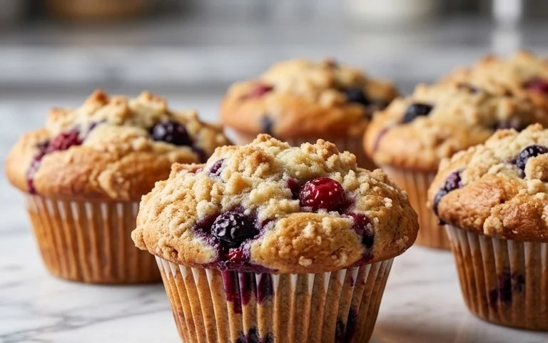 Bakery Style Mixed Berry Muffins | with Frozen Berries