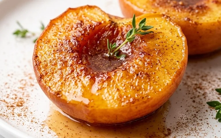 Cinnamon Sugar Baked Peaches