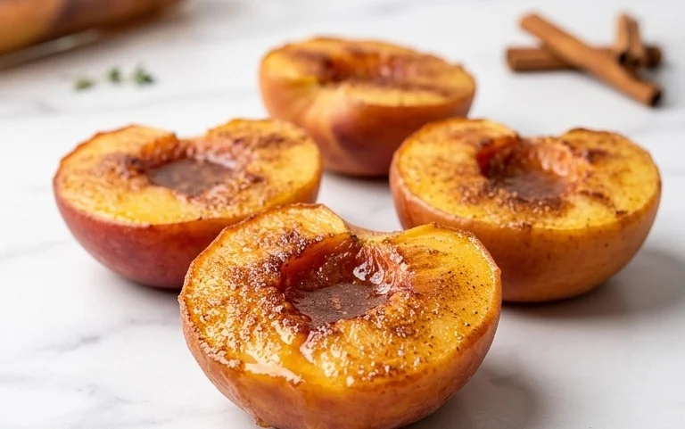 Cinnamon Sugar Baked Peaches