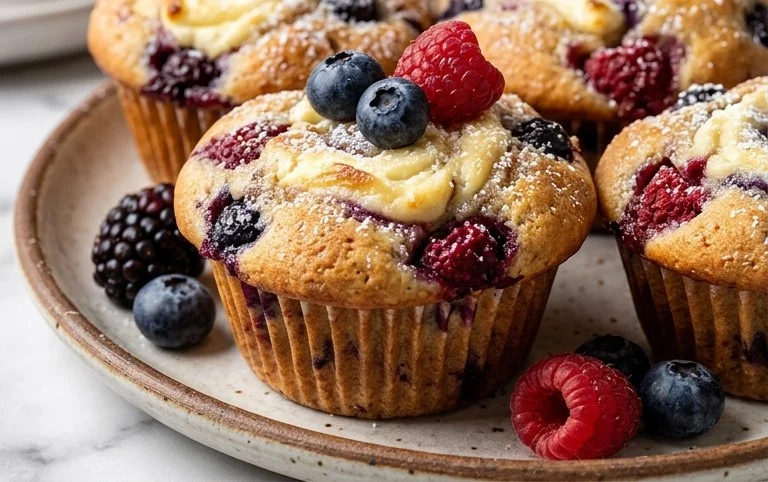 Berry Cream Cheese Muffins