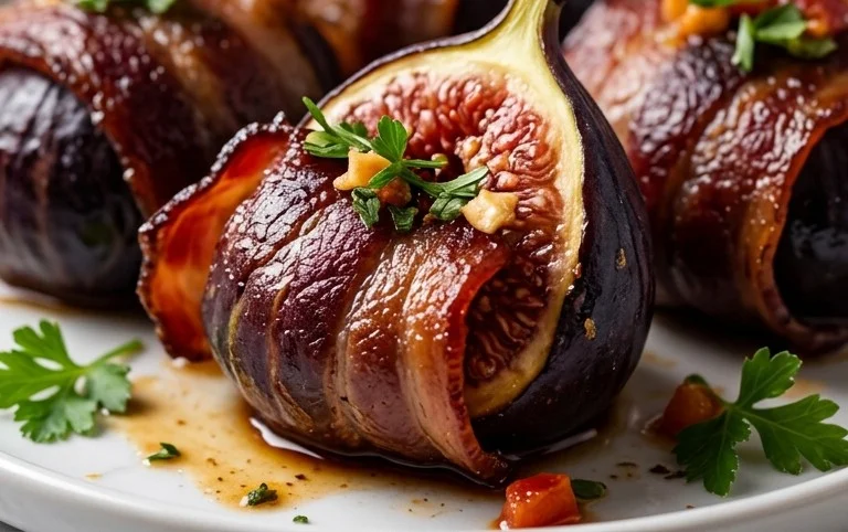 Beef Bacon Wrapped Stuffed Figs