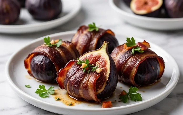 Beef Bacon Wrapped Stuffed Figs