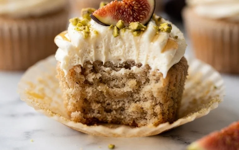 Fig Cupcakes with Honey Cream Cheese Frosting