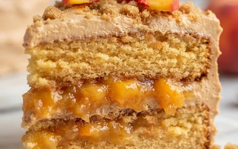 Brown Sugar Layer Cake with Peach Filling