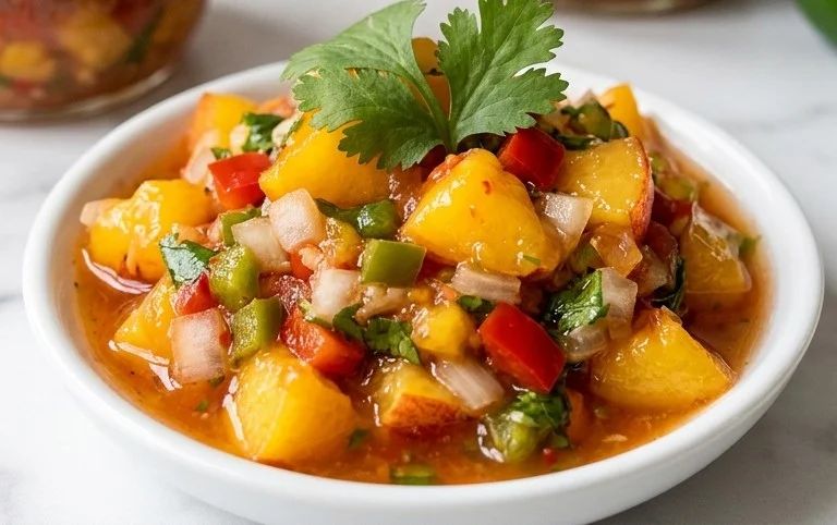 Sweet & Spicy Peach Salsa Canning Recipe