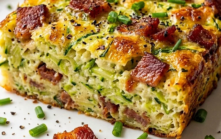 Zucchini and Beef Bacon Slice