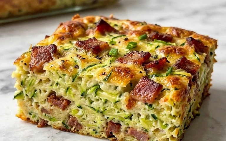 Zucchini and Beef Bacon Slice