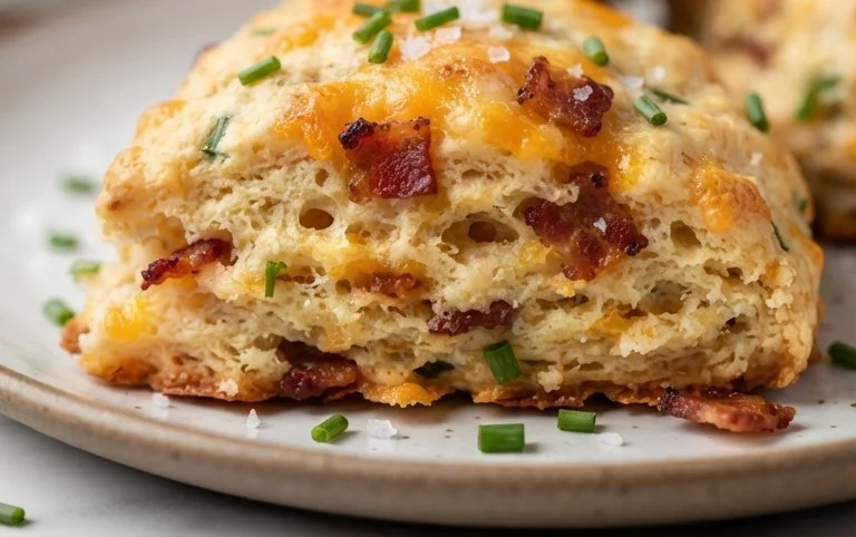 Beef Bacon Cheddar and Chive Scones