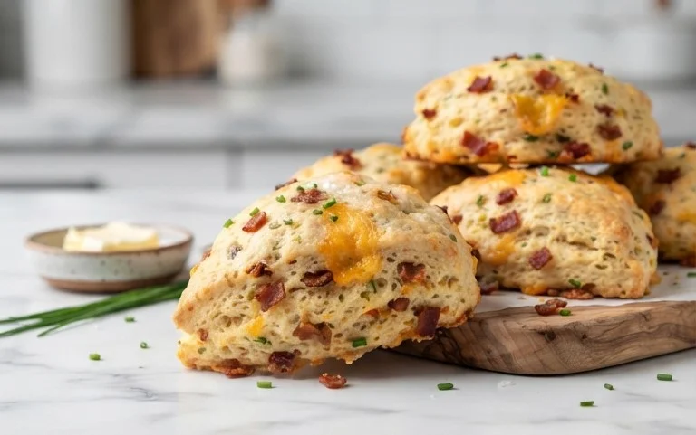 Beef Bacon Cheddar and Chive Scones
