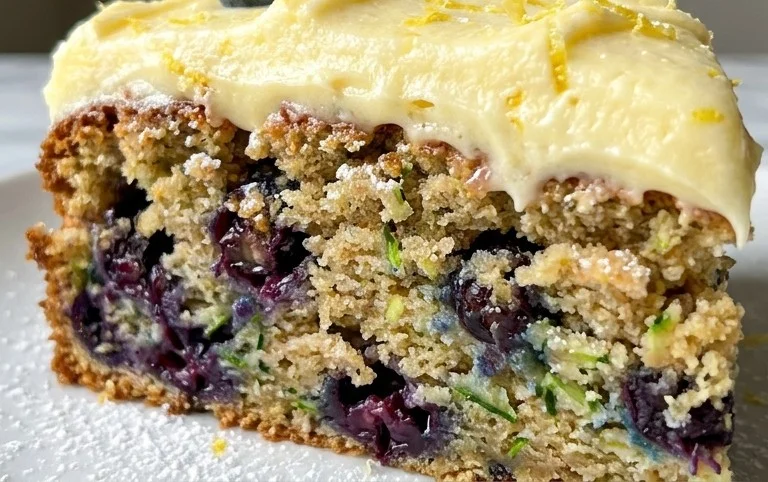 Blueberry Zucchini Cake with Lemon Buttercream