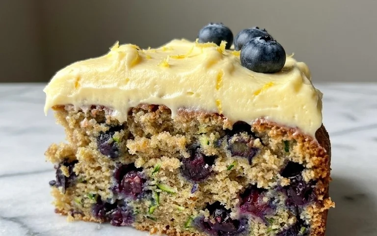 Blueberry Zucchini Cake with Lemon Buttercream