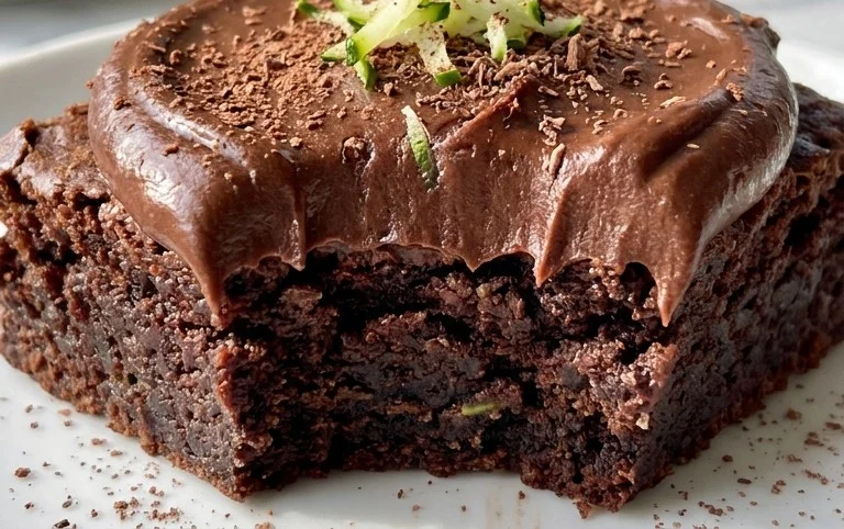 Zucchini Brownies with 1 minute Frosting!