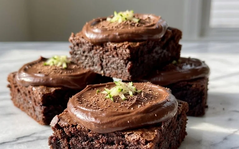 Zucchini Brownies with 1 minute Frosting!